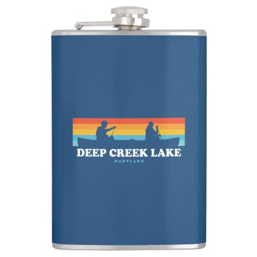 Deep Creek Lake Maryland Canoe Flachmann (Vorderseite)