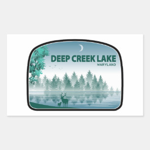 Deep Creek Lake Maryland Hirsche Rechteckiger Aufkleber