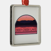 Deep Creek Lake Maryland Red Sunrise Ornament Aus Metall (Rechts)