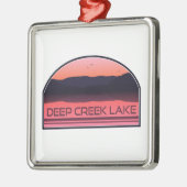 Deep Creek Lake Maryland Red Sunrise Ornament Aus Metall (Links)