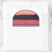 Deep Creek Lake Maryland Red Sunrise Rechteckiger Aufkleber (Tasche)