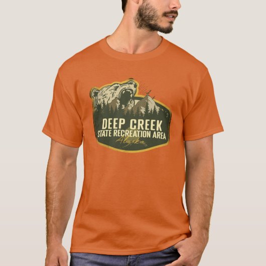Deep Creek State Recreation Area Alaska Retro Badg T-Shirt (Vorderseite)