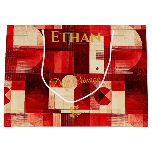 Deep Crimson Abstrakt Geometric Große Geschenktüte (Vorderseite)