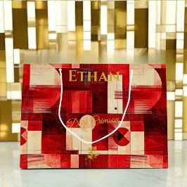 Deep Crimson Abstrakt Geometric Große Geschenktüte