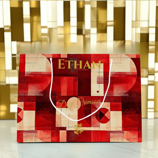 Deep Crimson Abstrakt Geometric Große Geschenktüte