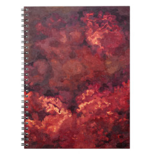 Deep Crimson Fire Cloud Abstrakt Notebook Notizblock