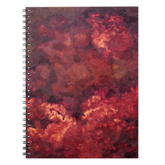 Deep Crimson Fire Cloud Abstrakt Notebook Notizblock (Vorderseite)