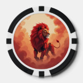 Deep Crimson Glow – The Lion of Burning Destiny.   Pokerchips (Vorderseite)