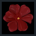 Deep Crimson Moody Bloom Glossy Dark Botanical Flo Poster<br><div class="desc">Embrace the drama of nature with this deep crimson bloom. This striking digital illustration features a bold red flower with a high-gloss, almost porcelain finish, set against a deep, moody background. Perfect for lovers of dark botanical art, gothic garden aesthetics, and moody floral decor. This piece captures a sense of...</div>