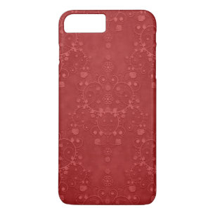 Deep Crimson Red Extravagant Floral Damask Muster Case-Mate iPhone Hülle