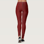 Deep Crimson Red Woodgrain Leggings (Rückseite)
