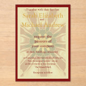 Deep Crimson Starburst Design | Opulent Modern Hi Acryleinladungen (Vorderseite)