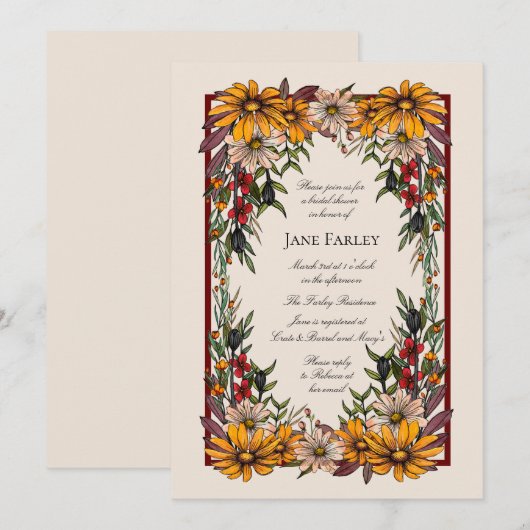 Deep Daisy Hues Einladung (Vorne/Hinten)