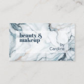 Deep Dark Aquamarin Blue Gray Rose Gold Marmormust Visitenkarte (Vorderseite)