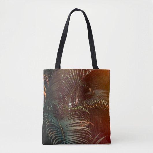 Deep dark green palm leaves pattern with bright or tasche (Vorderseite)