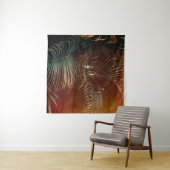 Deep dark green palm leaves pattern with bright or wandteppich (Beispiel (Horizontal))
