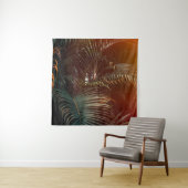 Deep dark green palm leaves pattern with bright or wandteppich (Beispiel)