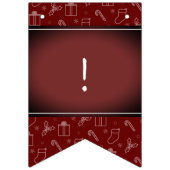 Deep Dark Red Vignetted immer frohe Weihnachten Wimpelkette (Erste Fahne)