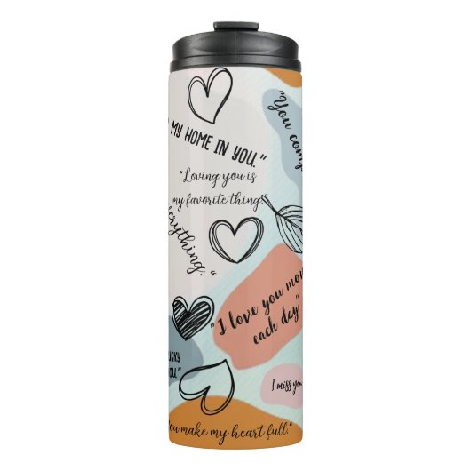 Deep Declaration Liebe Doodles Minimalistisch Abst Thermosbecher (Vorderseite)