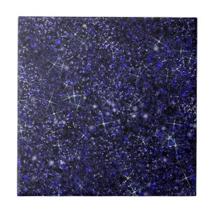Deep Delft Midnight Blue Imitats Glitzer Solid Fliese