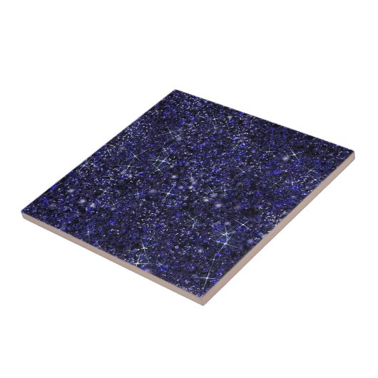 Deep Delft Midnight Blue Imitats Glitzer Solid Fliese (Seite)