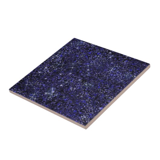 Deep Delft Midnight Blue Imitats Glitzer Solid Fliese (Seite)