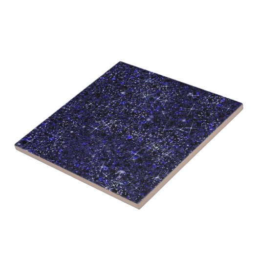 Deep Delft Midnight Blue Imitats Glitzer Solid Fliese (Seite)
