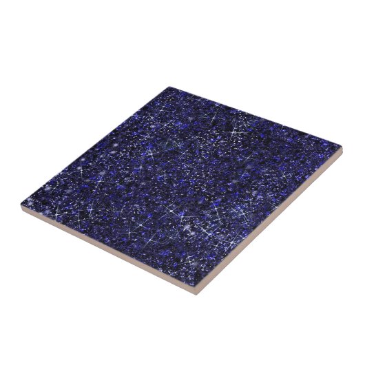 Deep Delft Midnight Blue Imitats Glitzer Solid Fliese (Seite)