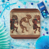 Deep Desert Colors Soutwestern Kokopelli Trio Pappteller (Party)