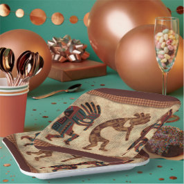 Deep Desert Colors Soutwestern Kokopelli Trio Pappteller