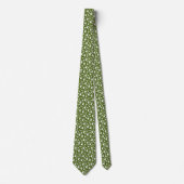 Deep Dill Green Elegant Heart Paw Print Krawatte (Vorderseite)