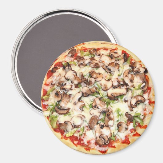 Deep Dish Mushroom Pizza Holiday Magnet (Vorderseite/Rückseite)