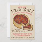 Deep Dish Pepperoni Pizza Pie Birthday Party Einladung (Vorderseite)
