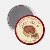 Deep Dish Pepperoni Pizza Pie Birthday Party Magnet (Vorderseite/Rückseite)