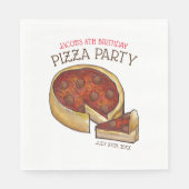 Deep Dish Pepperoni Pizza Pie Birthday Party Serviette (Vorderseite)