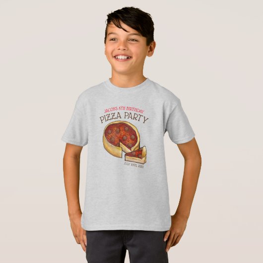 Deep Dish Pepperoni Pizza Pie Birthday Party T-Shirt (Vorne ganz)
