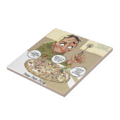 Deep Dish Pizza Funny Philosophische Fliese (Seite)