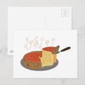Deep Dish Pizza Postkarte (Vorne/Hinten)