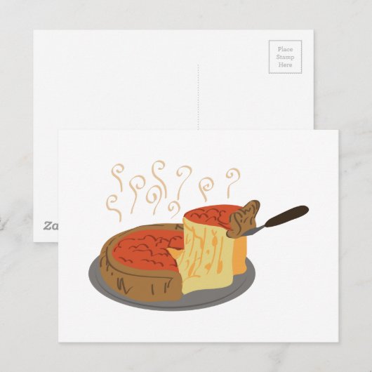 Deep Dish Pizza Postkarte (Vorne/Hinten)