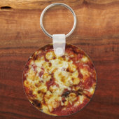 Deep Dish Shrimp und Käse Pizza Schlüsselanhänger (Vorderseite)