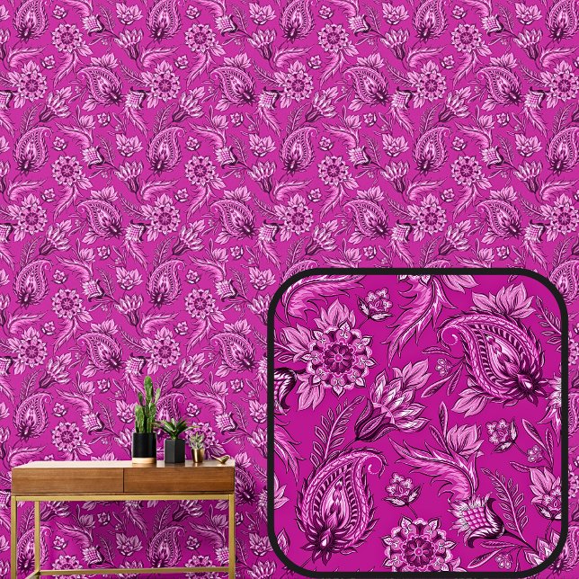 Deep Dusky Pink Floral Paisley Elegant Tapete (Von Creator hochgeladen)