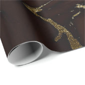 Deep Earth Gold Marble Brown Abstrakt Geschenkpapier (Rolleneckpunkt)