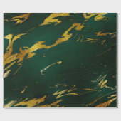 Deep Earth Gold Marmor Green Woodland Geschenkpapier (Flach)