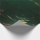 Deep Earth Gold Marmor Green Woodland Geschenkpapier (Ecke)