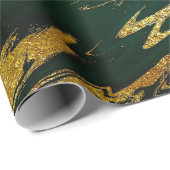 Deep Earth Gold Marmor Green Woodland Geschenkpapier (Rolleneckpunkt)