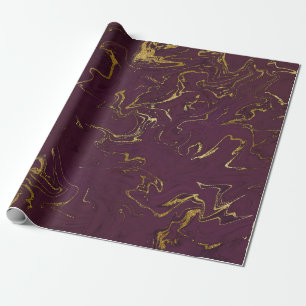 Deep Earth Gold Marmorplatte Lila Geschenkpapier