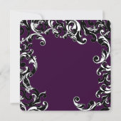 Deep EggPlant & Black Elegante Einladung zur Hochz (Rückseite)