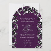 Deep Eggplant Swirl Wedding Einladung (Vorderseite)