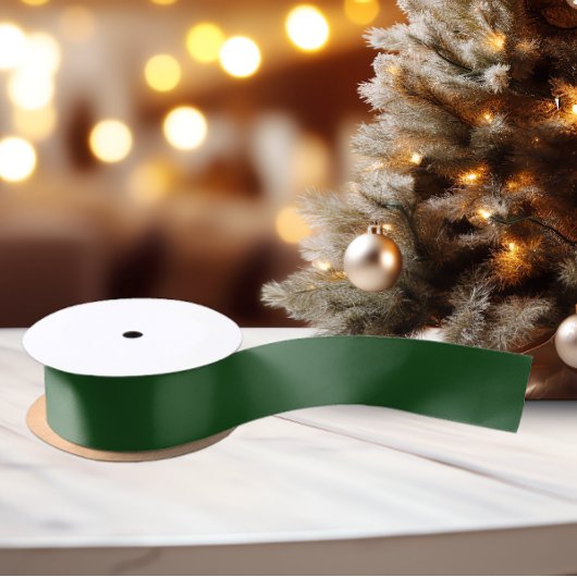 Deep Elegante Christmas Green - Satin Ribbon Satinband