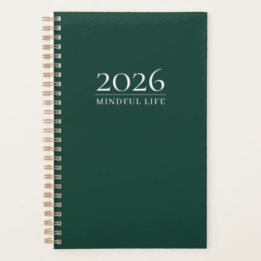 Deep Emerald 2026 Planner | Custom Title & Initial Planer (Vorderseite)